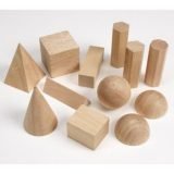 Geometric Solids, Wooden - Set of 12